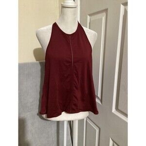 Kate Spade New York Tank Top Womens XS Burgundy Halter Sheer Mesh Racerback